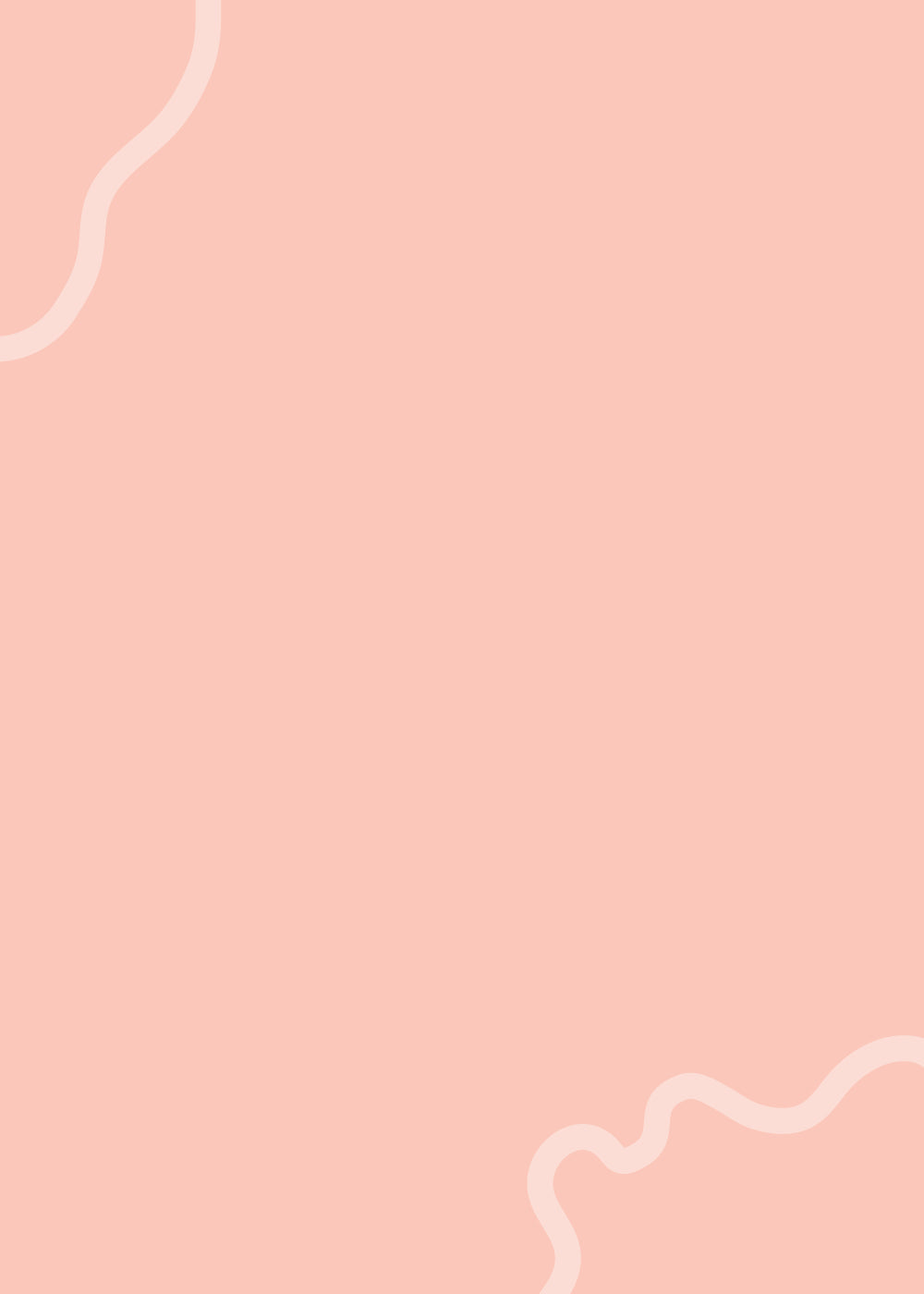 A light pink background with two wavy, cream-colored lines curving along the top left and bottom right corners. The center is clear, creating a simple and minimalistic abstract design.