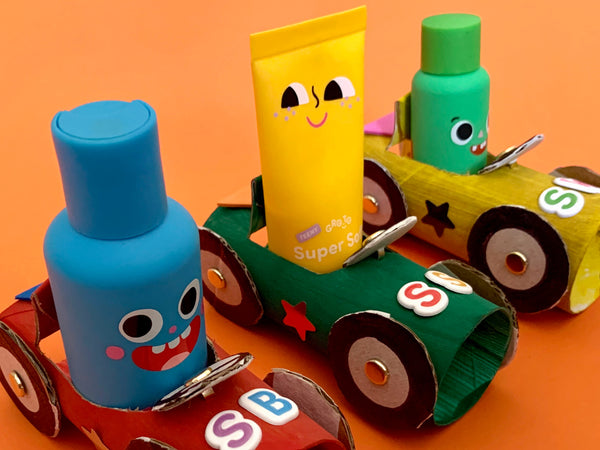 How to make toilet roll race cars.